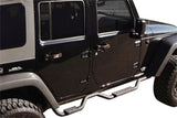 26628  -  Side Bar (pr) Drop Step Slimline 2-inch Bar, Jeep JK 4DR 07-15, Black Textured