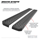 Grate Steps Running Boards; Textured Black; 68 in.; Mount Kit Not Included;