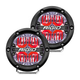 36116  -  360-Series 4 Inch Off-Road LED Light, Drive Beam, Red Backlight, Pair