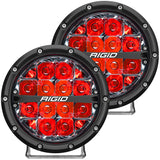 36203  -  360-Series 6 Inch Off-Road LED Light, Spot Beam, Red Backlight, Pair