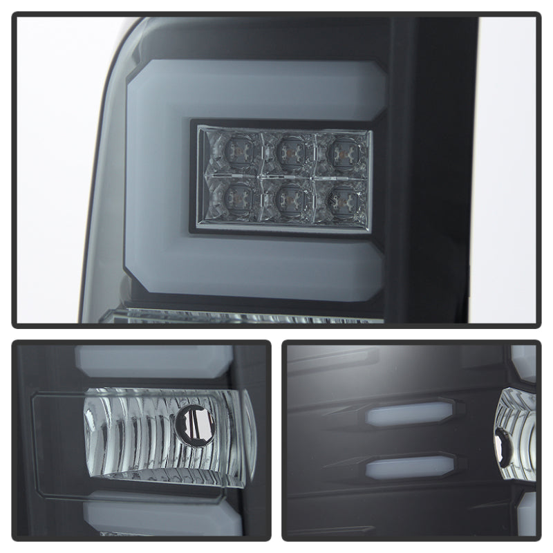 Spyder 14-18 Chevy 1500 / 15-19 GMC 3500 Dually / Bar LED Tail Lights Blk Smke ALT-YD-CS14-LBLED-BSM