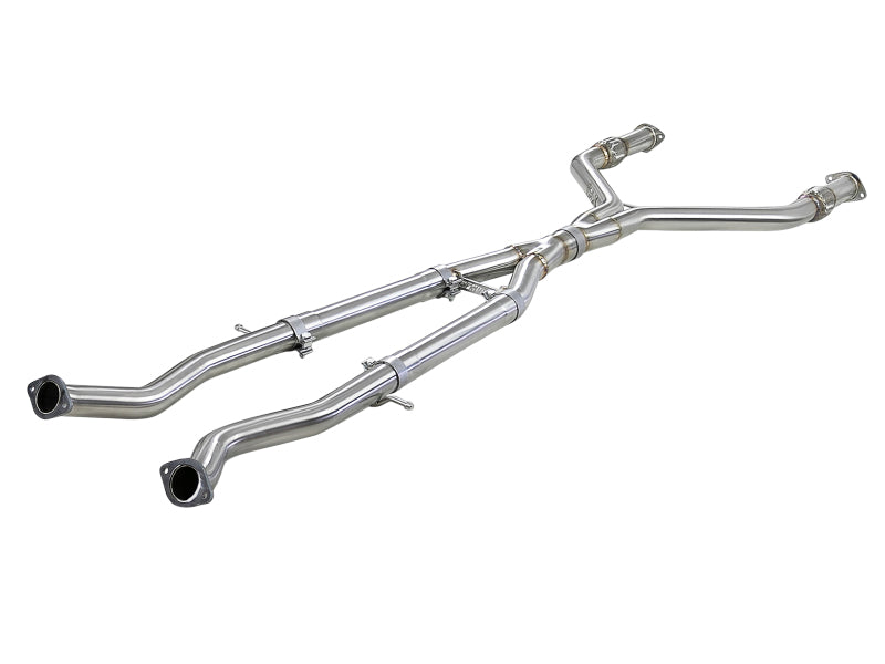 aFe Takeda 2.5in to 3in 304 SS Y-Pipe Exhaust System 16-18 Infiniti Q50/Q60 V6-3.0L (tt)