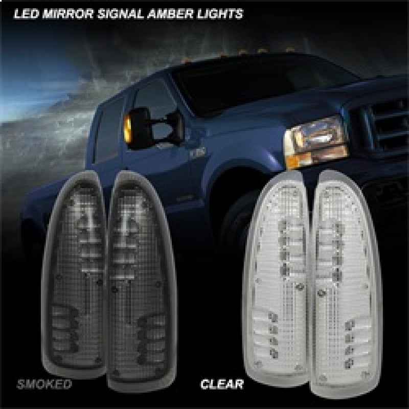 xTune Ford Superduty F250-F650 03-07 Amber LED Mirror Signal Lens - Clear ACC-LED-FDSD99-MR-C