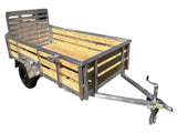 5x10 Aluminum Utility Trailer with 3 board wood sides 24in tall - Quality Steel and Aluminum  - Model 6210ALSLSA3.5Kw/HS