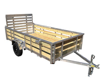 Load image into Gallery viewer, 6x12 Aluminum Utility Trailer with 3 board wood sides 24in tall - Quality Steel and Aluminum  - Model 7412ALSL3.5KSAw/HS