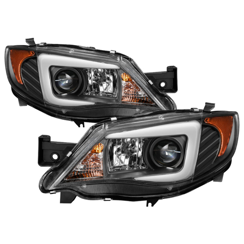 Spyder Subaru WRX 08-09 Projector Headlights - HID Model Only - Black PRO-YD-SWRX08-HID-LBDRL-BK