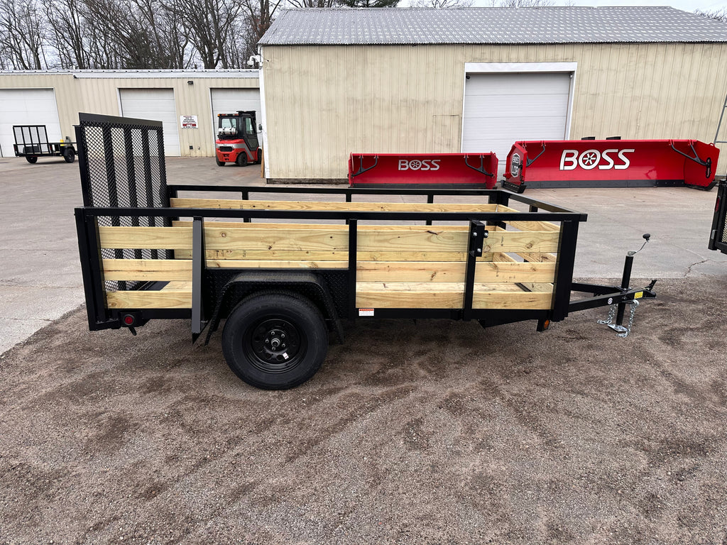 5x10 Utility Trailer with 3 board wood sides 24in tall - Quality Steel and Aluminum  - Model 6210ANSA3.5Kw/HS