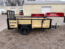 Load image into Gallery viewer, 5x10 Utility Trailer with 3 board wood sides 24in tall - Quality Steel and Aluminum  - Model 6210ANSA3.5Kw/HS