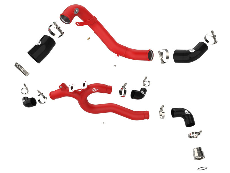 AFE 18-21 Kia Stinger V6-3.3L BladeRunner Alum Hot/Cold Charge Pipe Kit Red