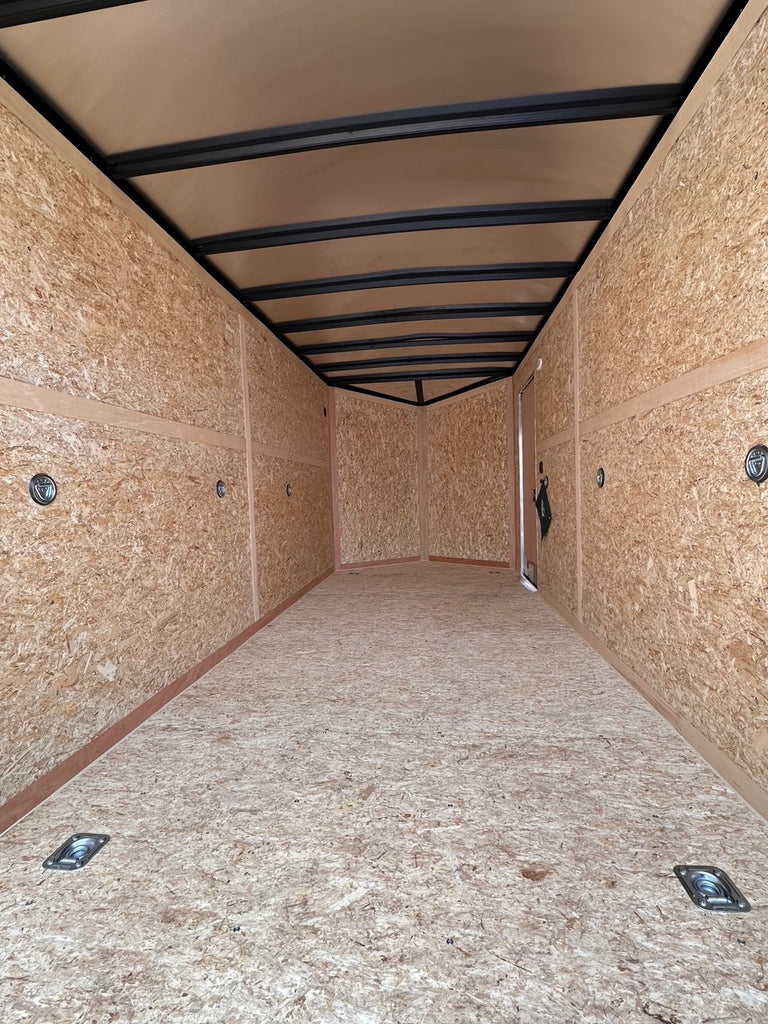 Enclosed Cargo Trailer 7x16 UTV +12in - 2 Tone 78" ramp door opening with ramp door - HLAFTX716TA2+12 (Charcoal 2 tone)