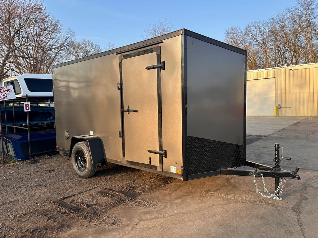 Enclosed Cargo Trailer 6x12 with ramp door and black out package - HLAFTX612SA-blkout