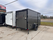 Load image into Gallery viewer, Enclosed Cargo Trailer 6x12 with ramp door and black out package - HLAFTX612SA-blkout