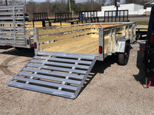 Load image into Gallery viewer, 6x10 Aluminum Utility Trailer with 3 board wood sides 24in tall - Quality Steel and Aluminum  - Model 7410ALSLSA3.5Kw/HS