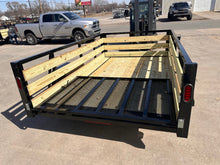 Load image into Gallery viewer, 6x10 Utility Trailer with 3 board wood sides 24in tall - Quality Steel and Aluminum  - Model 7410ANSA3.5Kw/HS
