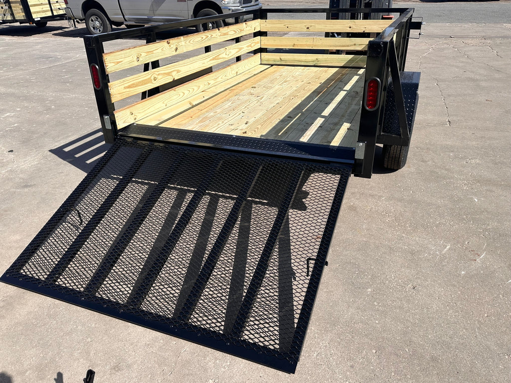 6x10 Utility Trailer with 3 board wood sides 24in tall - Quality Steel and Aluminum  - Model 7410ANSA3.5Kw/HS