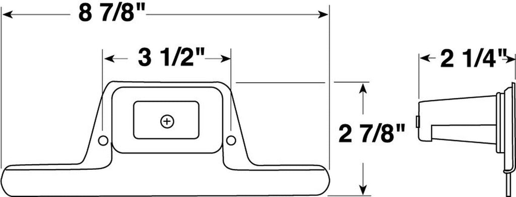 Peterson Grey License Plate Light With Black Bracket #M436B