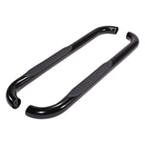 A0032B  -  3 Inch Round Bent Powder Coated Black Steel Without End Caps Rocker Panel Mount