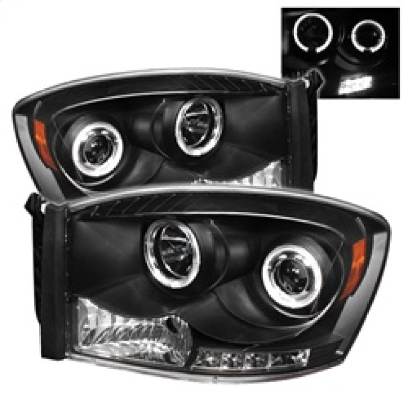 Spyder Dodge Ram 1500 06-08/Ram 2500 06-09 Projector Headlights LED Halo LED Blk PRO-YD-DR06-HL-BK