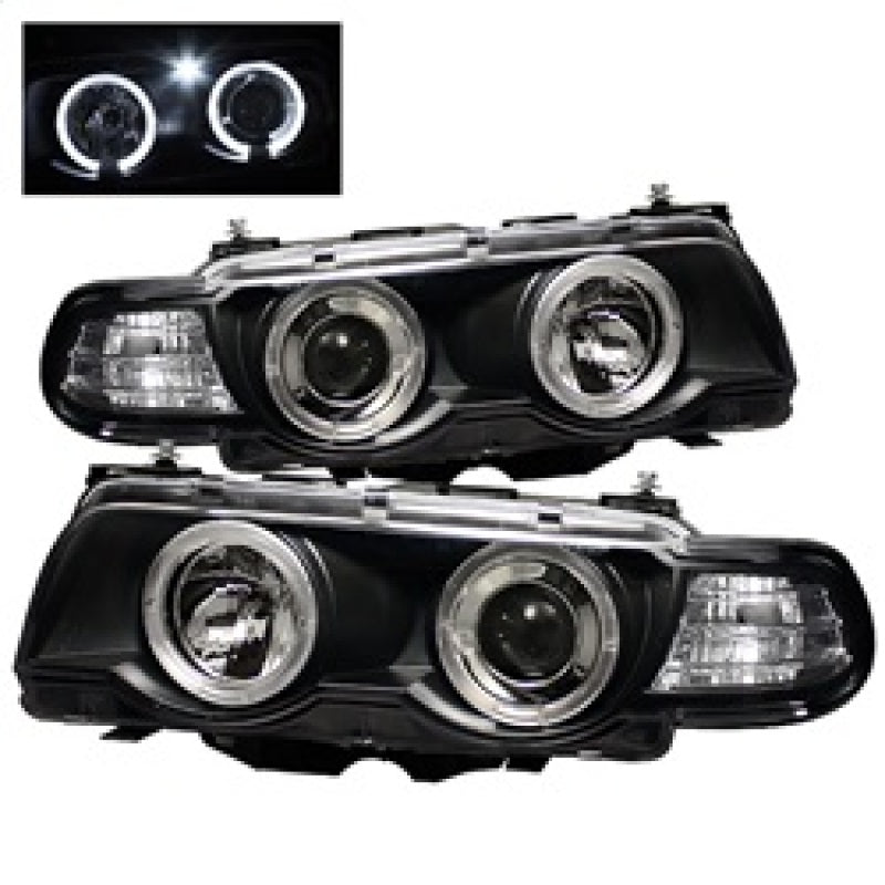 Spyder BMW E38 7-Series 99-01 Projector Headlights 1PC Xenon- LED Halo Blk PRO-YD-BMWE3899-HID-HL-BK