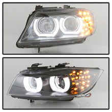 Load image into Gallery viewer, Spyder 09-12 BMW E90 3-Series 4DR Projector Headlights Halogen - LED - Black - PRO-YD-BMWE9009-BK