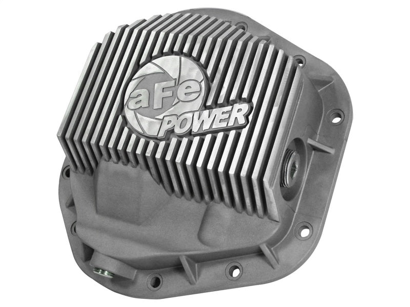 afe Front Differential Cover (Raw; Street Series); Ford Diesel Trucks 94.5-14 V8-7.3/6.0/6.4/6.7L