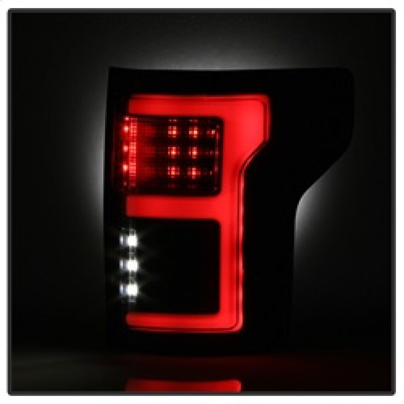 Spyder 15-17 Ford F-150 LED Tail Lights (w/Blind Spot) - Black Smoke (ALT-YD-FF15015BS-LBLED-BSM)